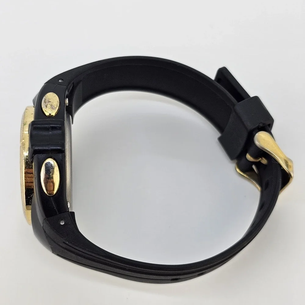 Marathon Unisex Digital Sports Watch 42MM Gold Bezel Black Plastic Bands Working